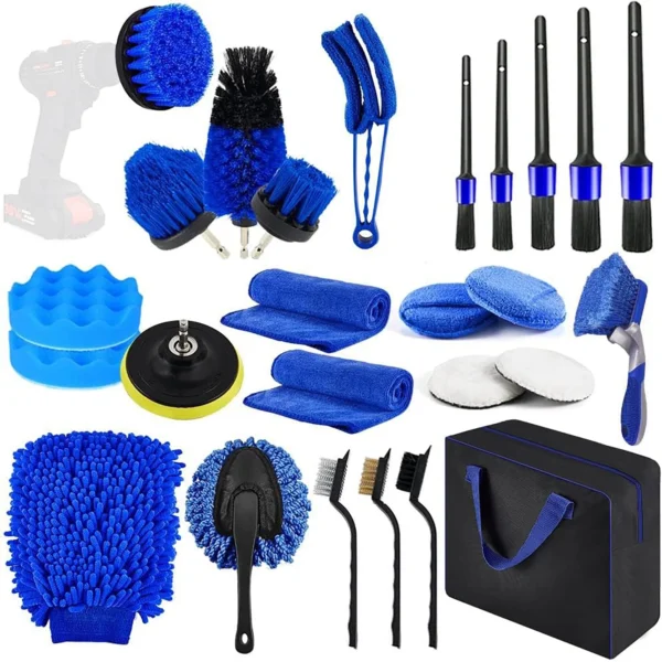 AOMBOO 27Pcs Car Detailing Kit Interior Cleaner, Detailing Brushes Car Cleaning Kit for Wheel, Dashboard, Air Vent, Leather