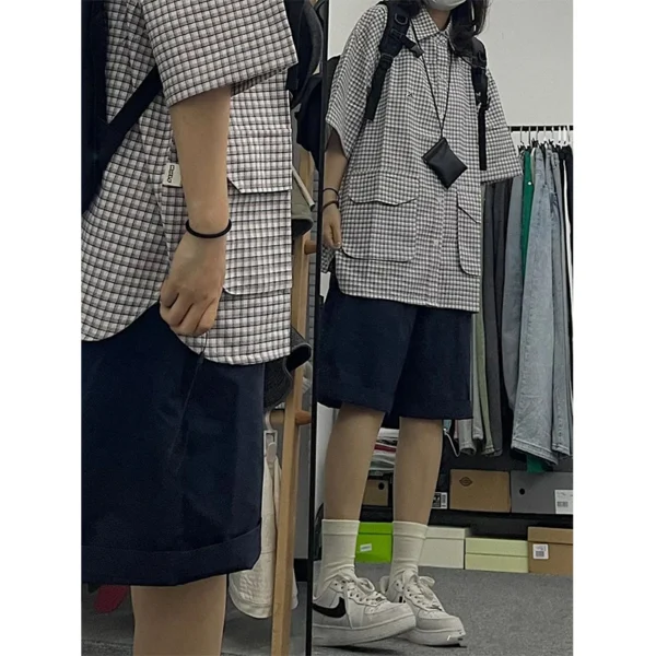 MEXZT Streetwear Pure Cotton Shorts Women Harajuku Oversized Cargo Shorts Summer Korean Black White Wide Leg Sports Short Pants - Image 4