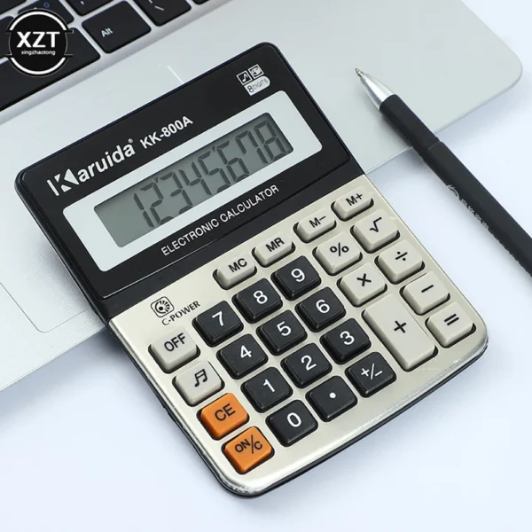 Portable Small Desktop Office Financial Calculator 8-digit Electronic Calculator with Sound Learning Office Supplies