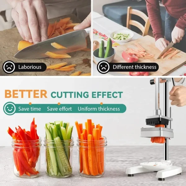 Kitchen Gadgets Commercial French Fry Cutter Manual Potato Slicer Stainless Steel Fruit Vegetable Chopper Fries Food Processors - Image 4