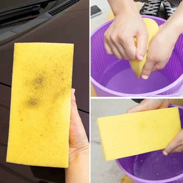 Large Car Wash Sponge Block Car Body Cleaning Stain Removal High Density Wave Pattern Water Absorbent Sponge Car Paint Care Tool - Image 5