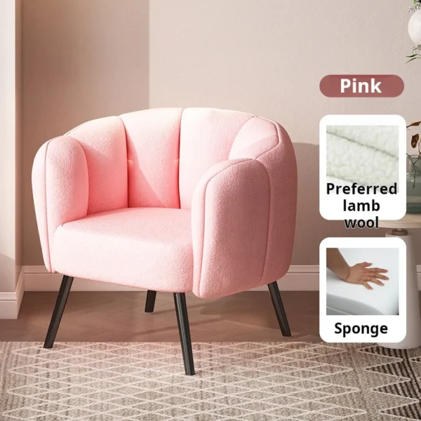 Lamb wool Single sofa Living room soft armchair bedroom Dresser chair luxury designer Cafe Corner waiting chair Nordic Furniture - Image 6