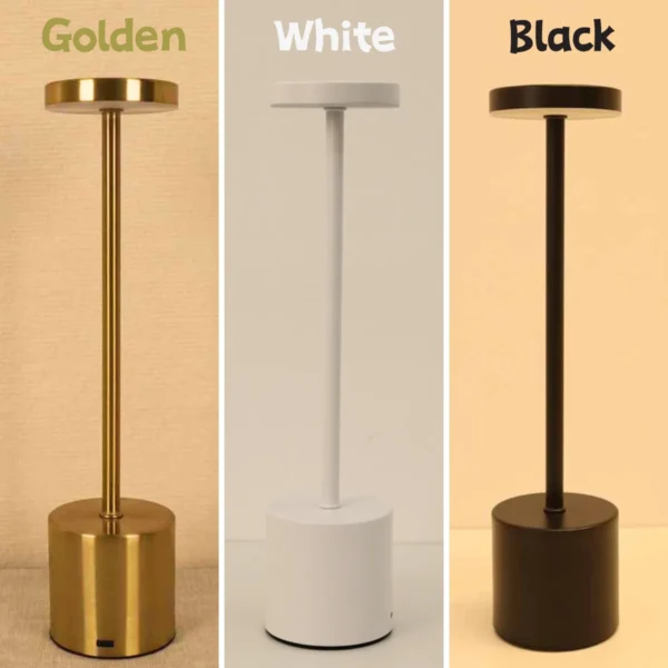 Simple LED Rechargeable Touch Metal Table Lamp Three Colors Bedside Creative Ambient Light Bar Outdoor Decoration Night Light - Image 2