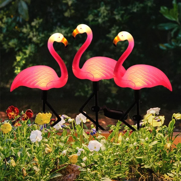 Solar Flamingo Light LED Outdoor Courtyard Lamp Garden Light Waterproof Stake Light Pathway Decor Solar Patio Ground Lantern - Image 3