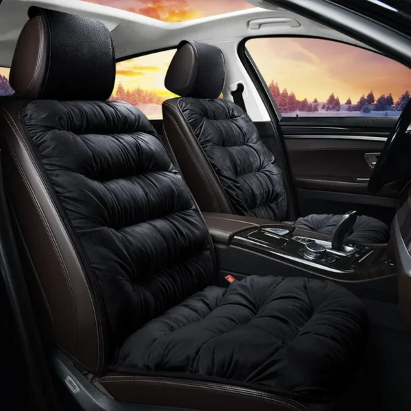 1pcs Car Seat Cushion Winter Car Seat Cover Cotton Liner Soft Fleece Seat Cover Flocking Seat Cover - Image 4