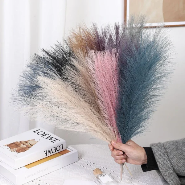 5/10/20PCS Fluffy Pampas Grass Boho Decor Artificial Flower Fake Plant Reed Simulated Party Wedding Home Decoration 42CM - Image 4