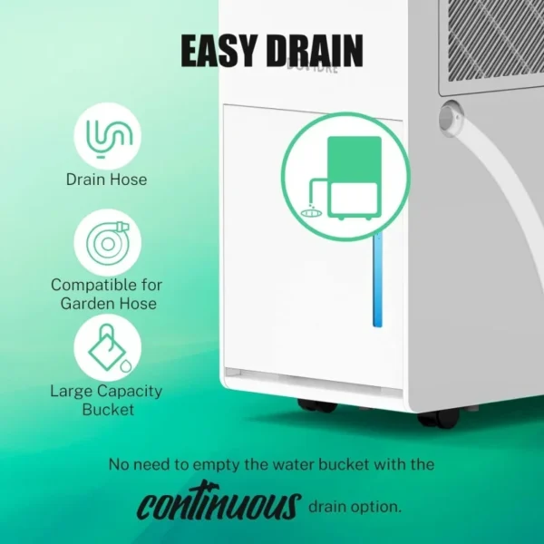 4,500 Sq.Ft Energy Star Dehumidifier for Basement with Reusable Air, 50 Pint Dehumidifiers for Home Large Room with Conti - Image 6