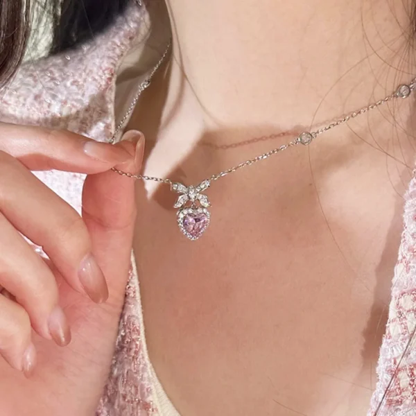 Y2K Star Zircon Pendant Necklace for Women Luxury Sweet Cool Girl Punk Heart Clavicle Chain 2023 New Fashion Jewelry Party Gift - Image 3