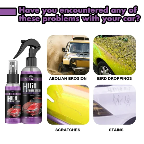 3 In 1 Car Ceramic Coating Spray Auto Nano Ceramic Coating Polishing Spraying Wax Car Paint Scratch Repair Remover 30ml/100ml - Image 5