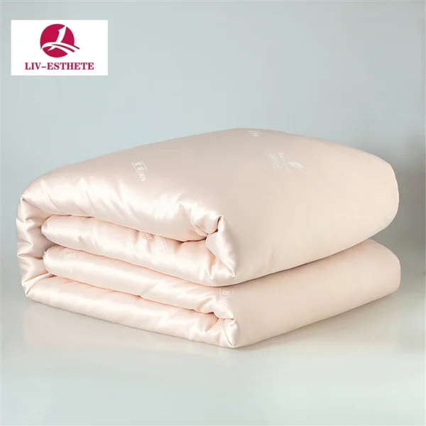 Liv-Esthete Luxury 100% Natural Silk Quilt Duvet Handmade 4 Season High Grade Silk Comforter King Queen Full Twin 1PCS For Sleep