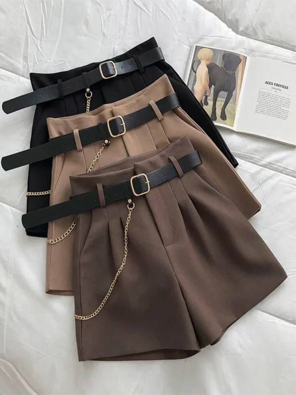 Summer Suit Shorts Female External Wear New Korean Version of High-Waisted Wide-Legged Trousers Hundred Casual Trousers