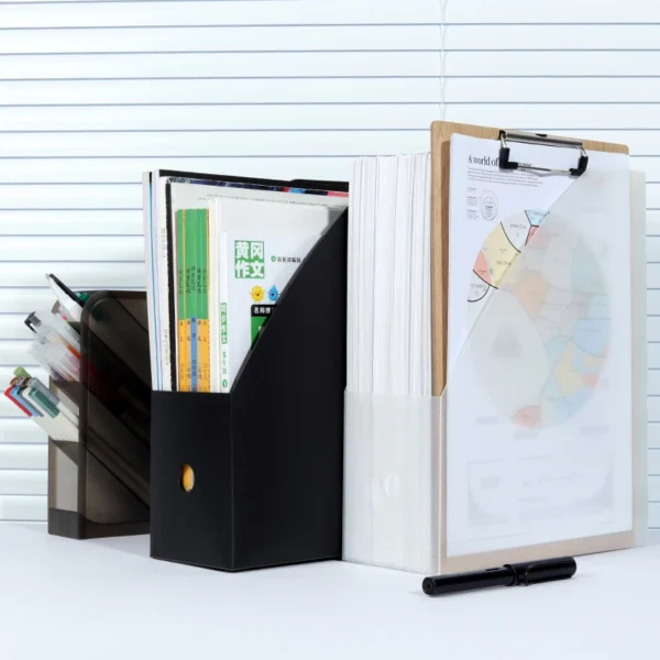 A4 Desktop Foldable Documents Book Sorting Storage Box Large Capacity Shelves Student Office Supplies - Image 4