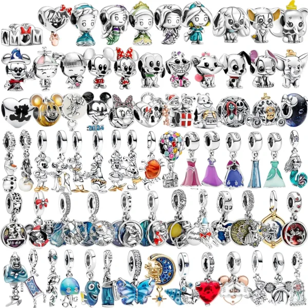 New 925 Sterling Silver Disney Princess Original model production Charm FIT Pandora Bracelet DIY Ladies Jewelry Christmas Gift