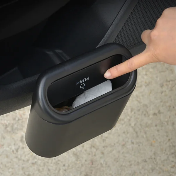 Hanging Car Trash Bin Vehicle Garbage Dust Case Abs Square Pressing Type With Lid Garbage Bin Auto Interior Accessories - Image 4