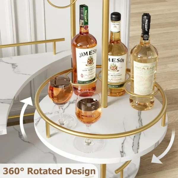 Bar Serving Car Wine Rack Kitchen Home and Kitchen 3 Tier Bar Carts for The Home Barware Dining Freight free - Image 2