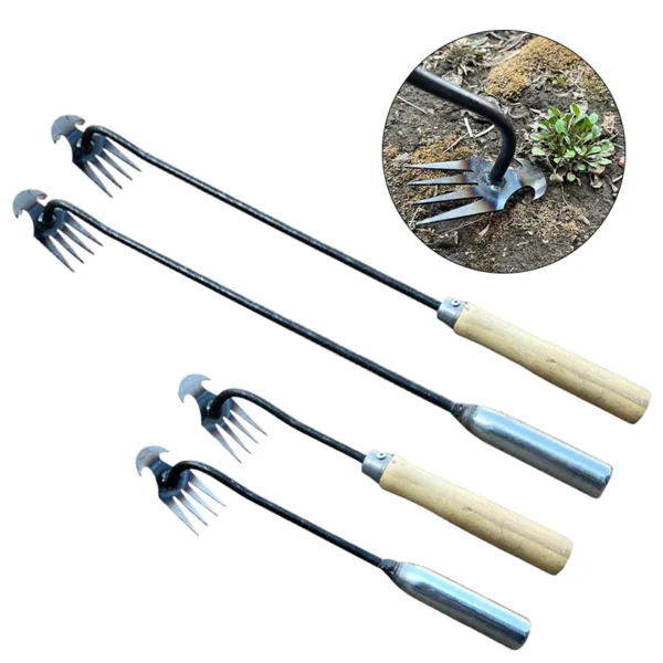 2In1 Garden Rake Grass Rooting Loose Soil Rake Puller Shovel Farming Rake Garden Weeders Extractor Removal Puller Gardening Tool