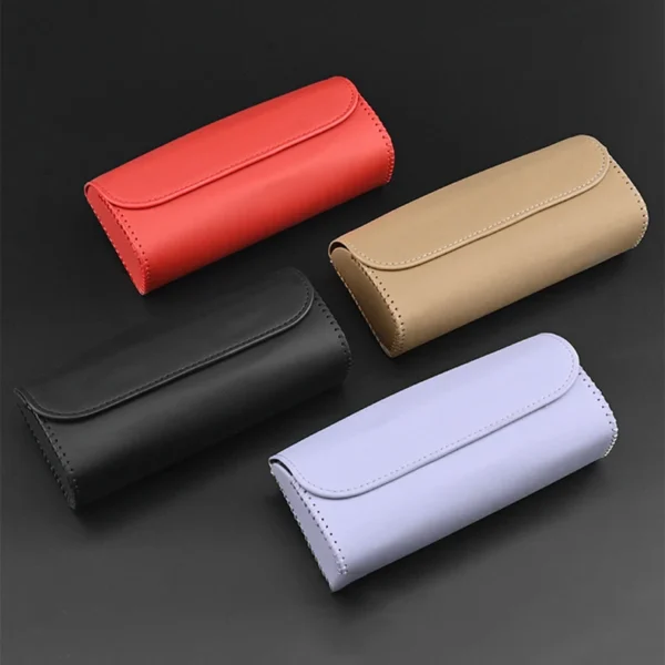 PU Leather Sunglasses Box Car Visor Sunglasses Case Clip Hanger Magnetic Fastener Eyeglasses Storage Auto Interior Accessories - Image 4