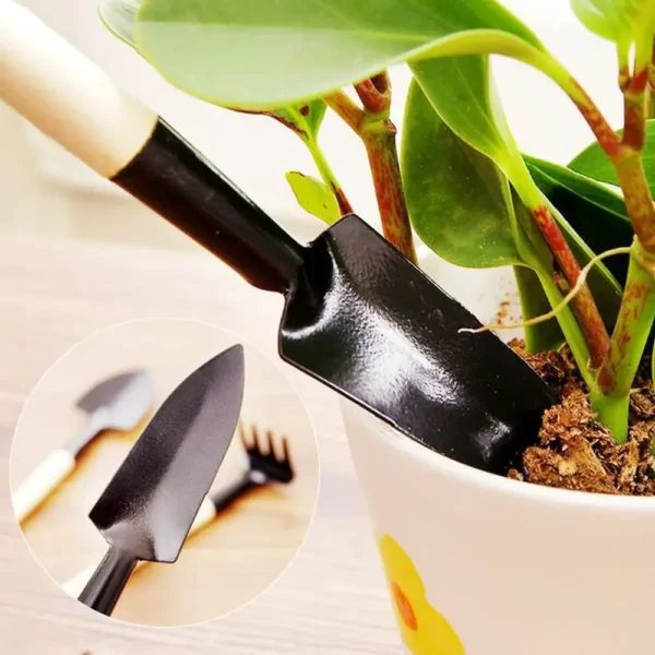 Plant Flower Shovel Household Succulent Planting Gardening Loose Soil Tool Mini Stainless Steel Three-Piece Set Potted Planter - Image 4