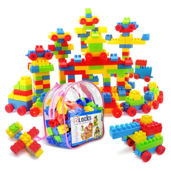 130Pcs assembled building block toys, large particles of children's stacking toys, kindergarten educational early education toys - Image 2