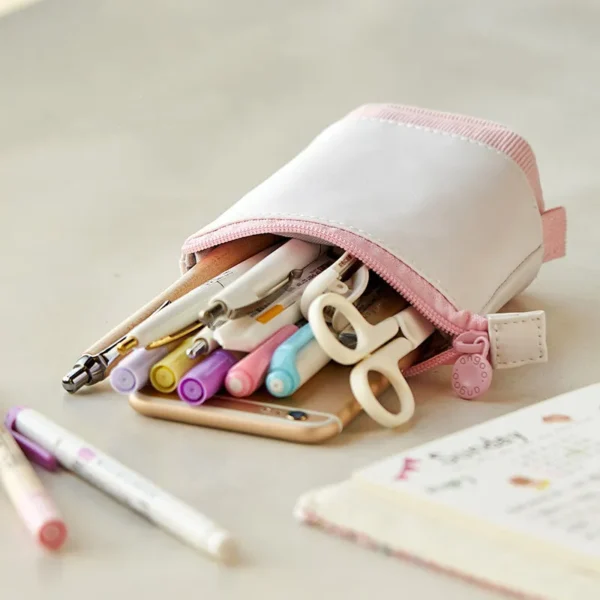 Creative Retractable pencil case school stationery Storage bag Kawaii Solid color Pen case cute pen holder gifts for kid pen bag - Image 4