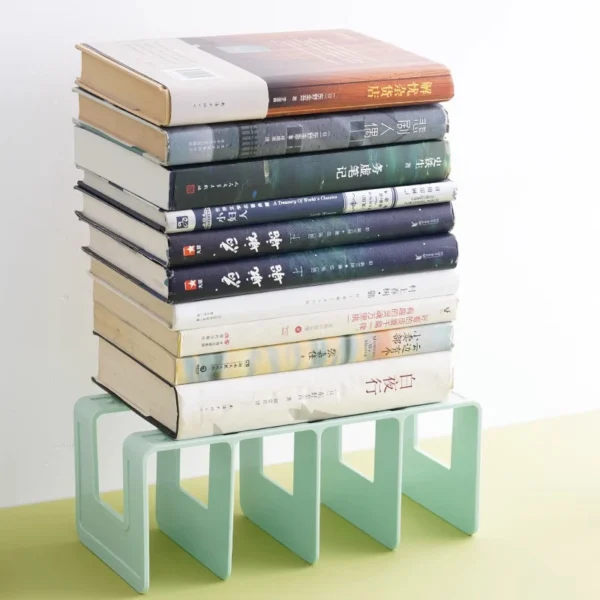 4 Grid Bookends Stand Bookshelf Desktop Decor Storage Rack Bookend Book Holder School Stationery Office Desktop File Organizer - Image 4