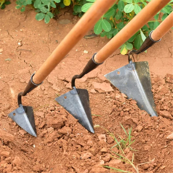 Farm Tools Hoes Household Vegetable Planting Triangle Furrow Hoe Small Tip Hoe Agricultural Land Turning Loose Soil Triangle Hoe