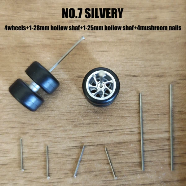 1: 64 Custom Alloy Car Hot Wheels Model Modification Accessory Tires Racing Vehicle Toys Cars Upgrade Original Front Rear Tires - Image 4