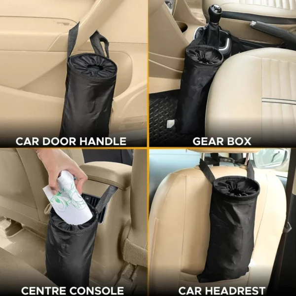 Car Dustbin Garbage Bag Dust Seat Back Storage Rubbish Bin Box Sundries Holder Organizer Pocket Bag Trash Can Car Accessories - Image 4