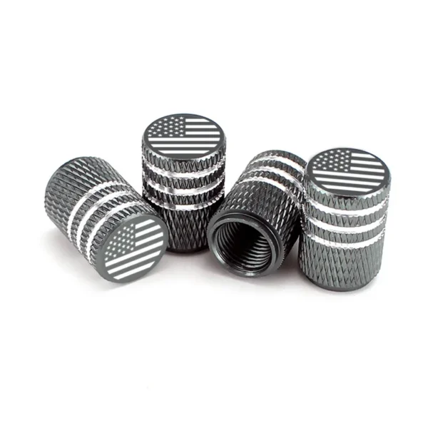 4pcs American flag logo Car tire valve cap - Dust proof universal, aluminum alloy car tire valve cap,For USA AIR Valve Caps - Image 6