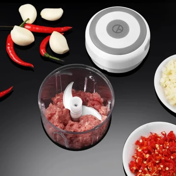 Electric Garlic Chopper USB Meat Grinder Garlic Masher Machine Sturdy Durable Crushed Ginger Vegetable Crusher Kitchenware - Image 3