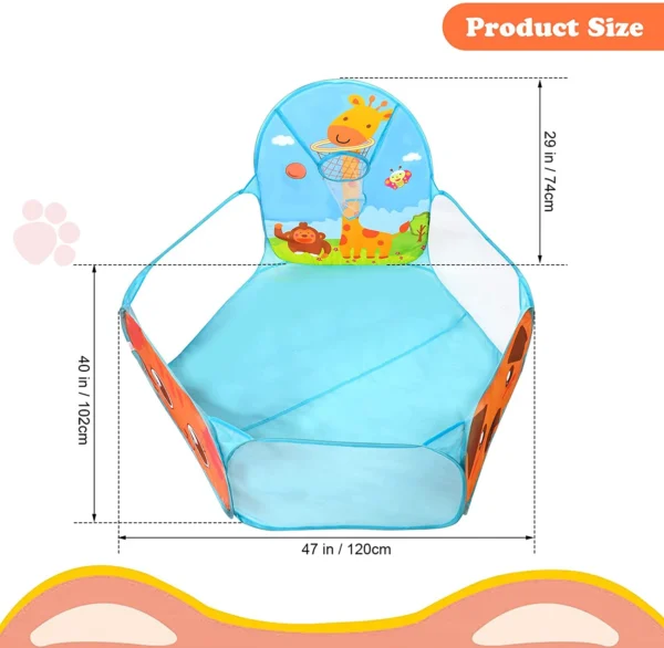 Children Ball Pool Tent Portable Foldable Ball Pit Play Tent with Basket Outdoor Indoor Sports Educational Toy Holiday Gifts - Image 3