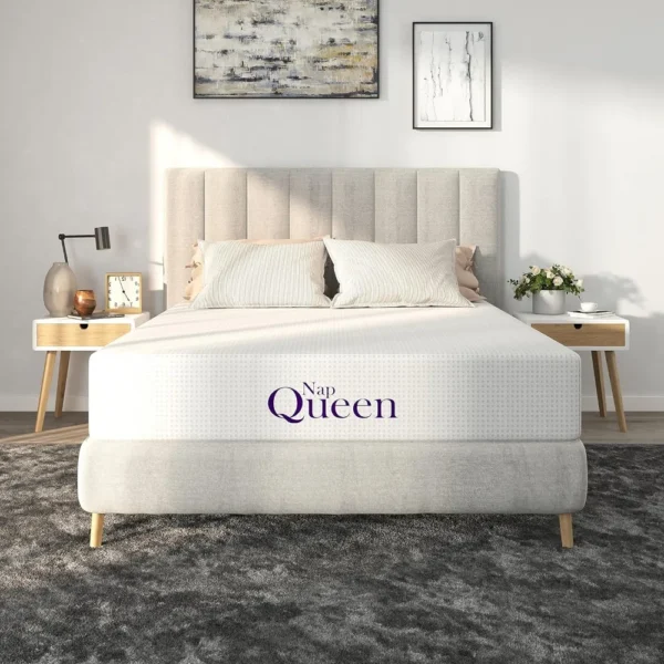 8 Inch Queen Size Mattress, Bamboo Charcoal Memory Foam Mattress, Bed in a Box, White