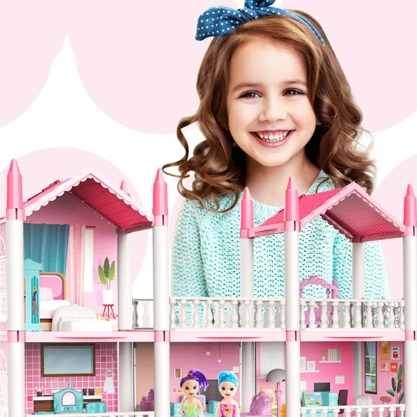 3D DIY Fantasy Princess Castle Villa Assembly Doll House Set Toys ,girls' Family Toys And 3D Cross-border Blockbuster Children's - Image 2