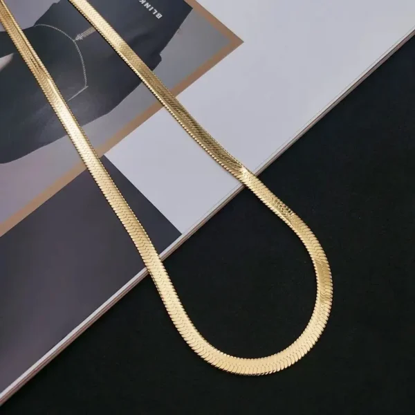 New in Gold 18 k 18/20/22/24 Inch 4MM Blade Men ​Women's Chain Necklace Luxury Designer Jewelry Free Shipping GaaBou Jewellery - Image 5