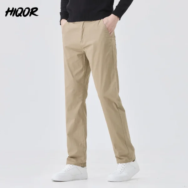 HIQOR Men's Clothing New In Elastic Straight Pants Business Casual Baggy Suit Pants Male Formal Trousers Solid Colors Size 38 40 - Image 3