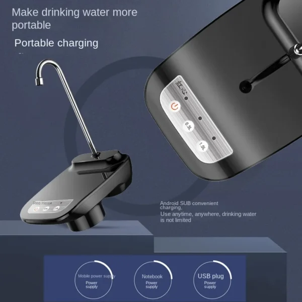 Water Bottle Pump Dispenser USB Charging Automatic Drinking Water Pump Portable Electric Water Dispenser Household Appliances - Image 3