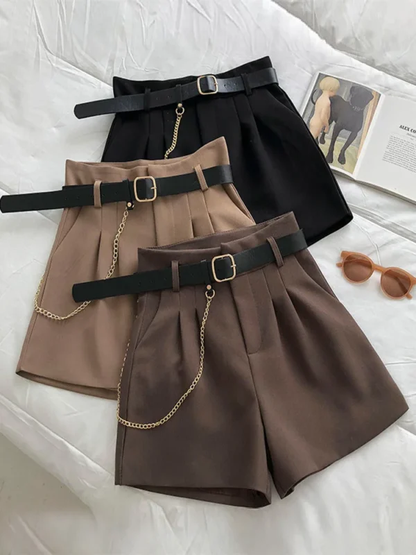 Summer Suit Shorts Female External Wear New Korean Version of High-Waisted Wide-Legged Trousers Hundred Casual Trousers - Image 2