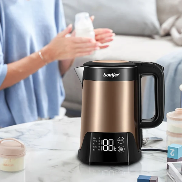 1.5L Electric Kettle Tea Coffee Thermo Pot Appliances Kitchen Smart Kettle With Temperature Control Keep-Warm Function Sonifer - Image 2