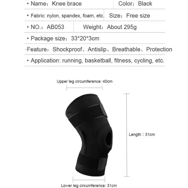 1 PC Professional Knee Support Brace Sports Safety Stabilizer Flexible Hinge Spring Knee Pad Guard Breathable Protector Strap - Image 6