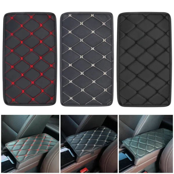 Universal Car Leather Armrest Mat Auto Armrests Storage Box Mats Dust-proof Cushion Cover Armrest Protector Waterproof Interior