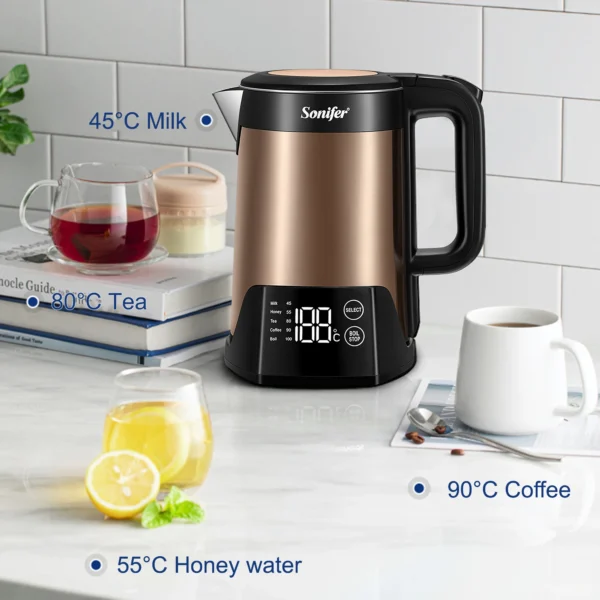 1.5L Electric Kettle Tea Coffee Thermo Pot Appliances Kitchen Smart Kettle With Temperature Control Keep-Warm Function Sonifer - Image 3