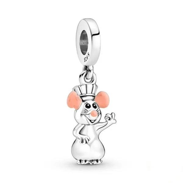 New 925 Silver Mouse Cartoon Apple Clip Princess Pendants Charms Beads Fit Original Pandora Bracelet DIY Jewelry For Women 2023 - Image 11