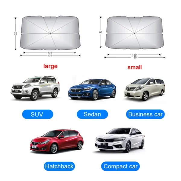 Car Sunshade Umbrella For Auto Shading Car Sun Shade Protector Parasol Summer Sun Interior Windshield Protection Accessories - Image 4