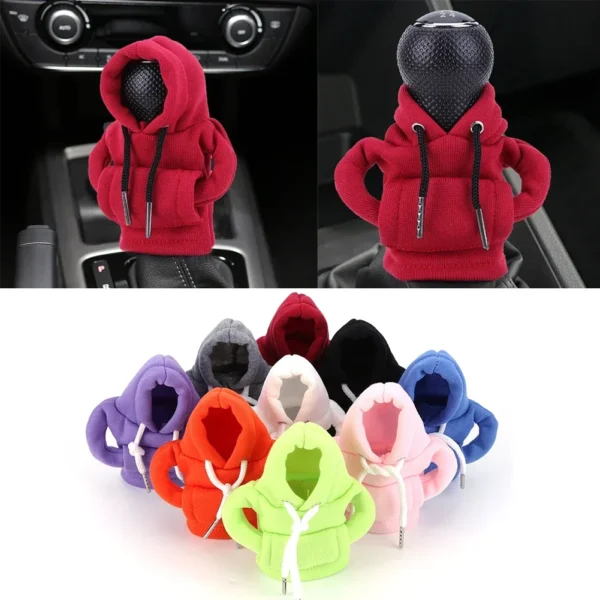 Car Shift Lever Handle Kit Creative Universal Car Gear Shift Washable Hoodie Cover Decoration Funny Car Interior Accessories - Image 3