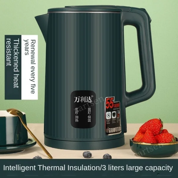 3L 1500W 220V Electric Kettle 304 Stainless Steel Inner Water Boiling Kettle Pot Fast Heating Home Appliance - Image 4