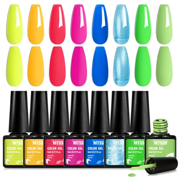 6PCS Gel Nail Polish Set Mixed Color Nail Gel Kits For DIY Nail Vernis Semi Permanent UV Lamp Nail Varnish Set Supplies