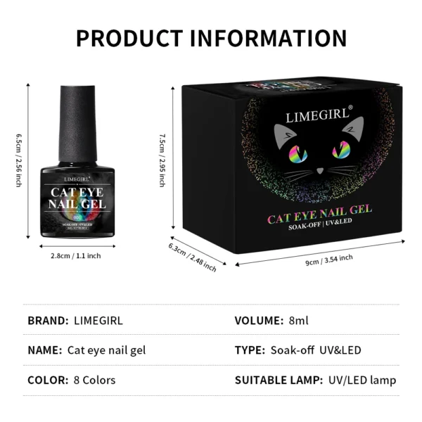 Cat Eye Nail Gel Polish Set 8ml Shiny Magnetic Gel Polish Nail Kit Galaxy Chameleon Effect Nail Gel Soak Off Salon - Image 3