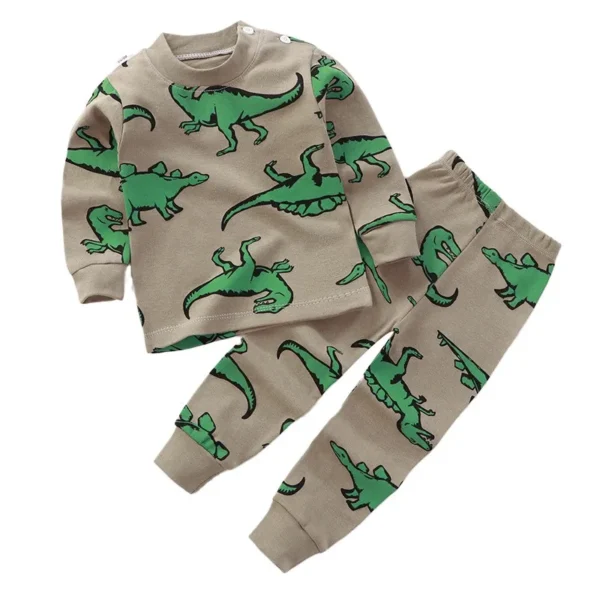 Children's Clothing Sets Cartoon Dinosaur Boy Sleepwear Long Sleeved Cotton Pajamas Kids Pyjama Set Cozy Nightwear Loungewear - Image 6