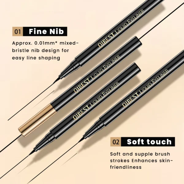 QIBEST 4PCS Eyes Makeup Sets Liquid Eyeliner Pen 4D Black Mascara Eyelash Serum Lengthening Thick Enhancer Eyes Cosmetics Kits - Image 3