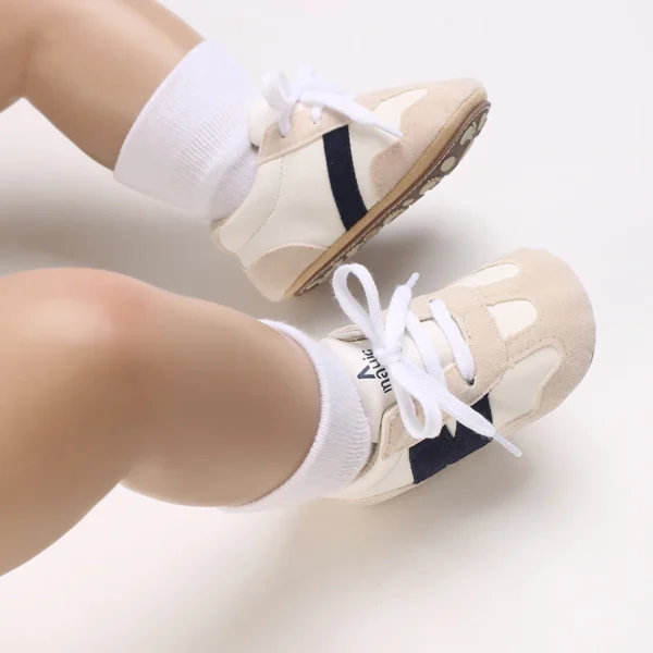 Fashionable baby shoes for spring and autumn casual baby lace up sports shoes rubber soles anti slip comfortable walking shoes - Image 6